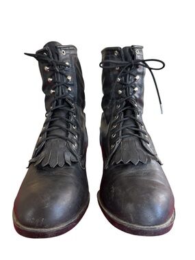 J. Chisholm Lace-Up Kiltie Ankle Boots